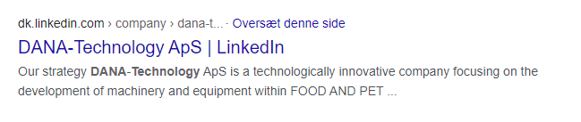 Linkedin sider dana technology google SERP